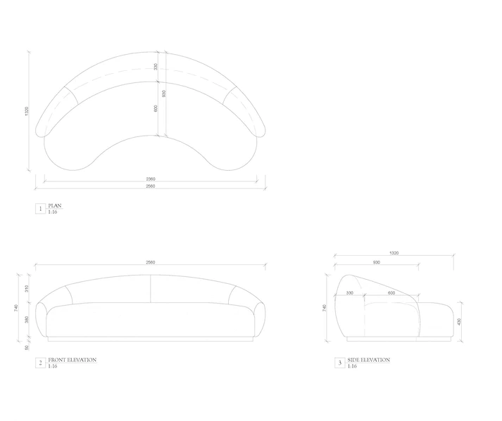 Home Mart Velvet Curved Sofa - Image 2