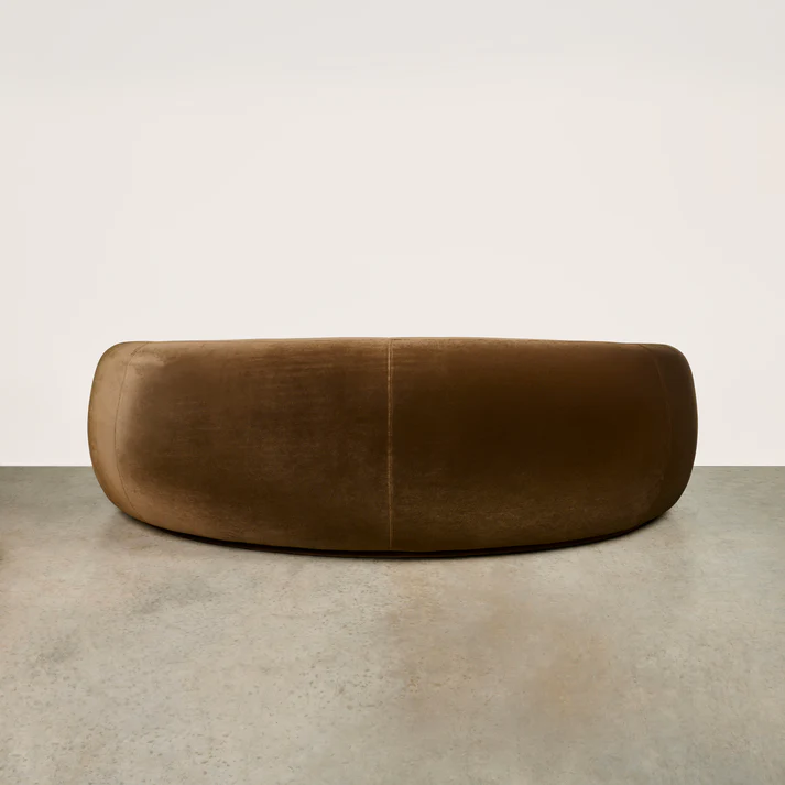 Home Mart Velvet Curved Sofa - Image 6