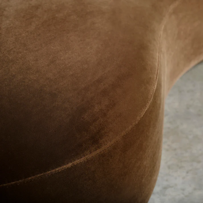 Home Mart Velvet Curved Sofa - Image 8