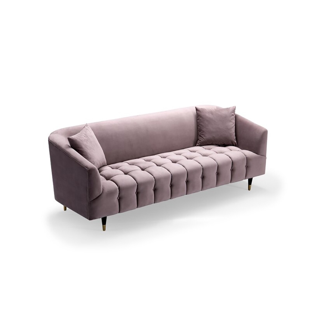 Home Mart Dagenham Velvet Round Arm Sofa - Image 5