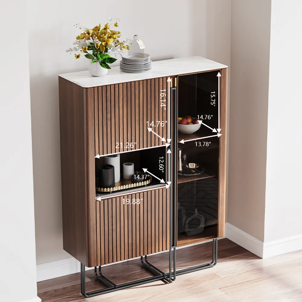 Home Mart Diamond Home Walnut Sideboard Buffet - Image 3