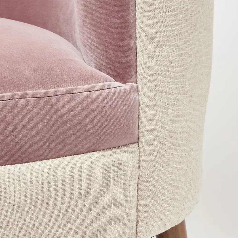 Home Mart Dusty Pink Velvet Accent Chair - Image 4