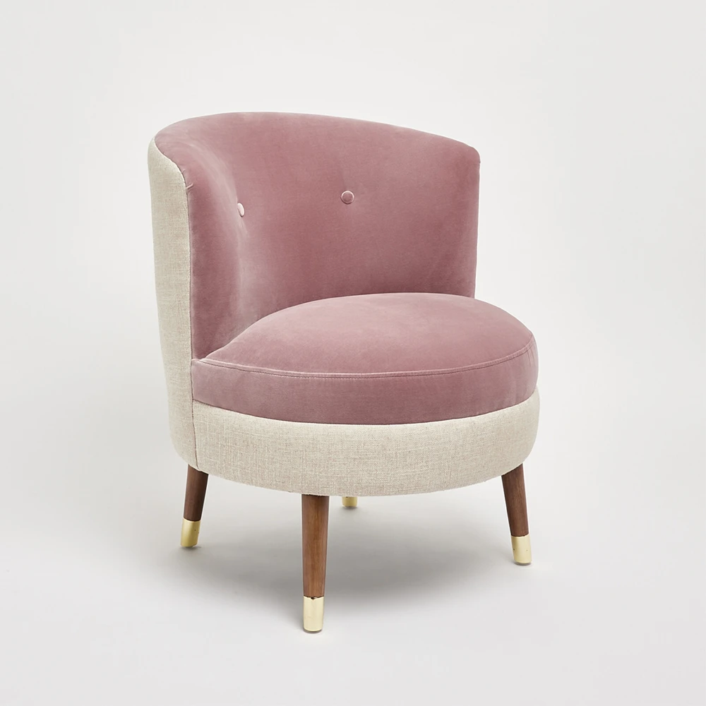 Home Mart Dusty Pink Velvet Accent Chair