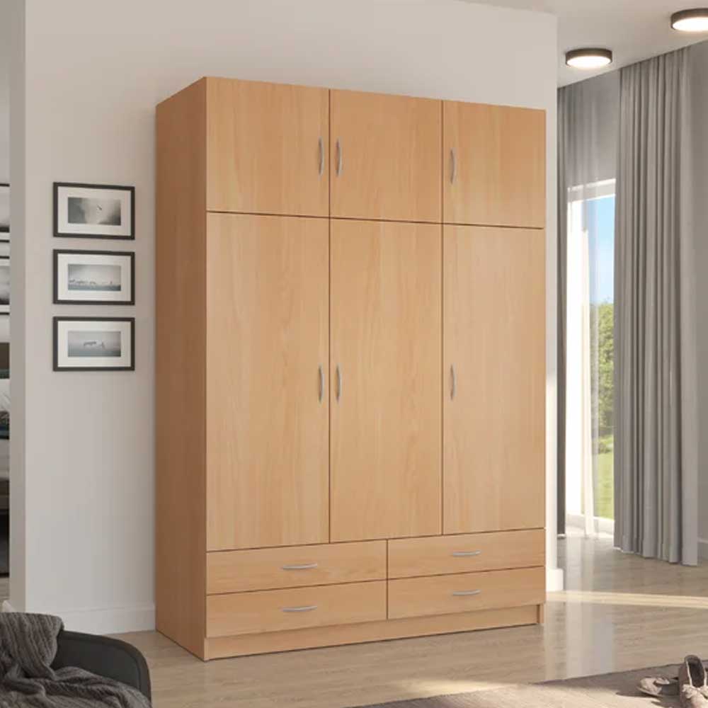 Home Mart Estephania 3 Door Lamination wood Wardrobe - Image 3