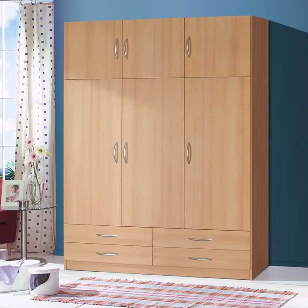 Home Mart Estephania 3 Door Lamination wood Wardrobe - Image 4