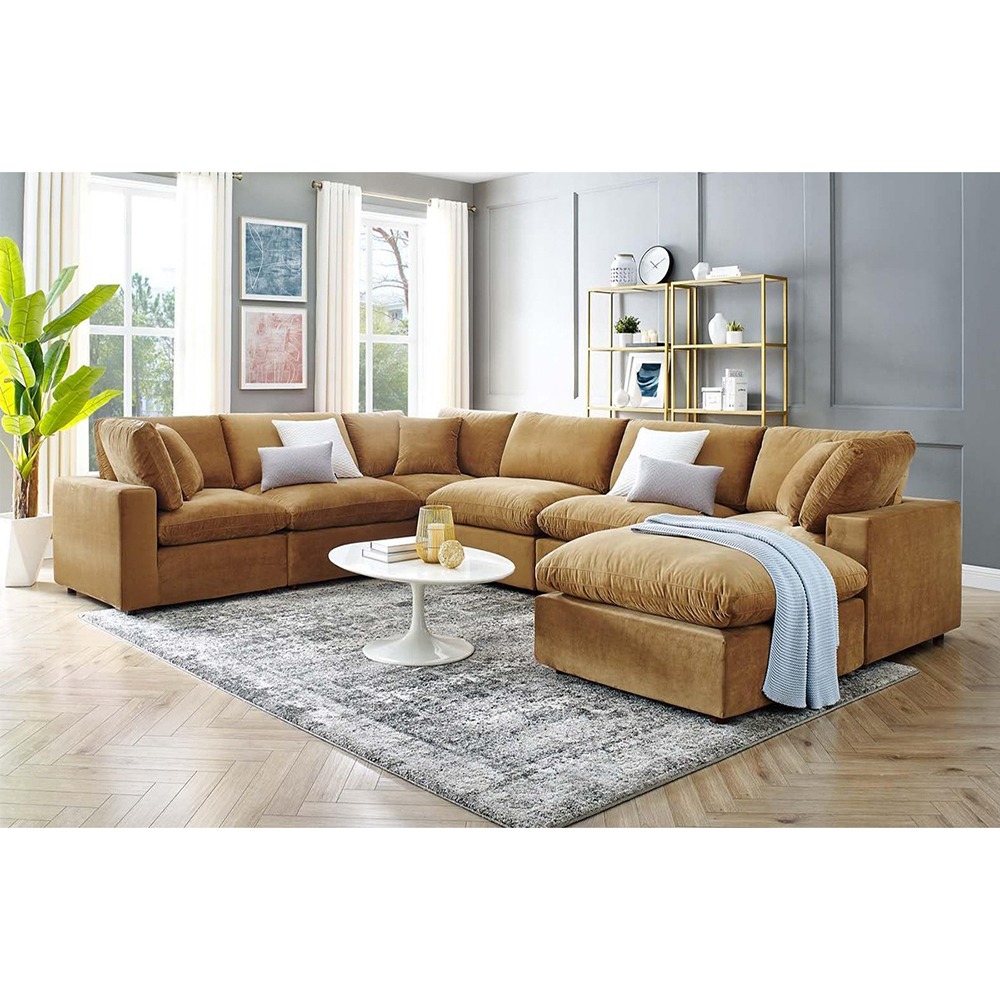 Home Mart Fabric Upholstered Sectional Sofa - Image 2