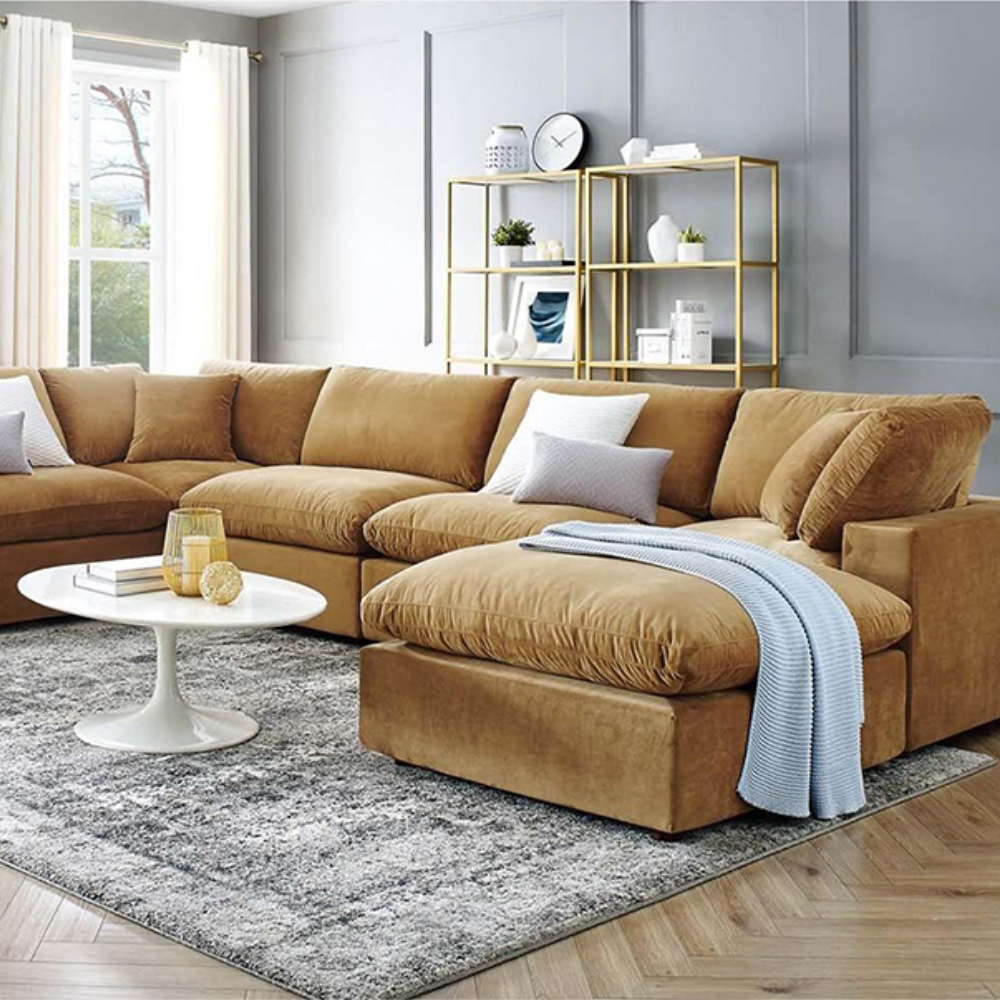 Home Mart Fabric Upholstered Sectional Sofa