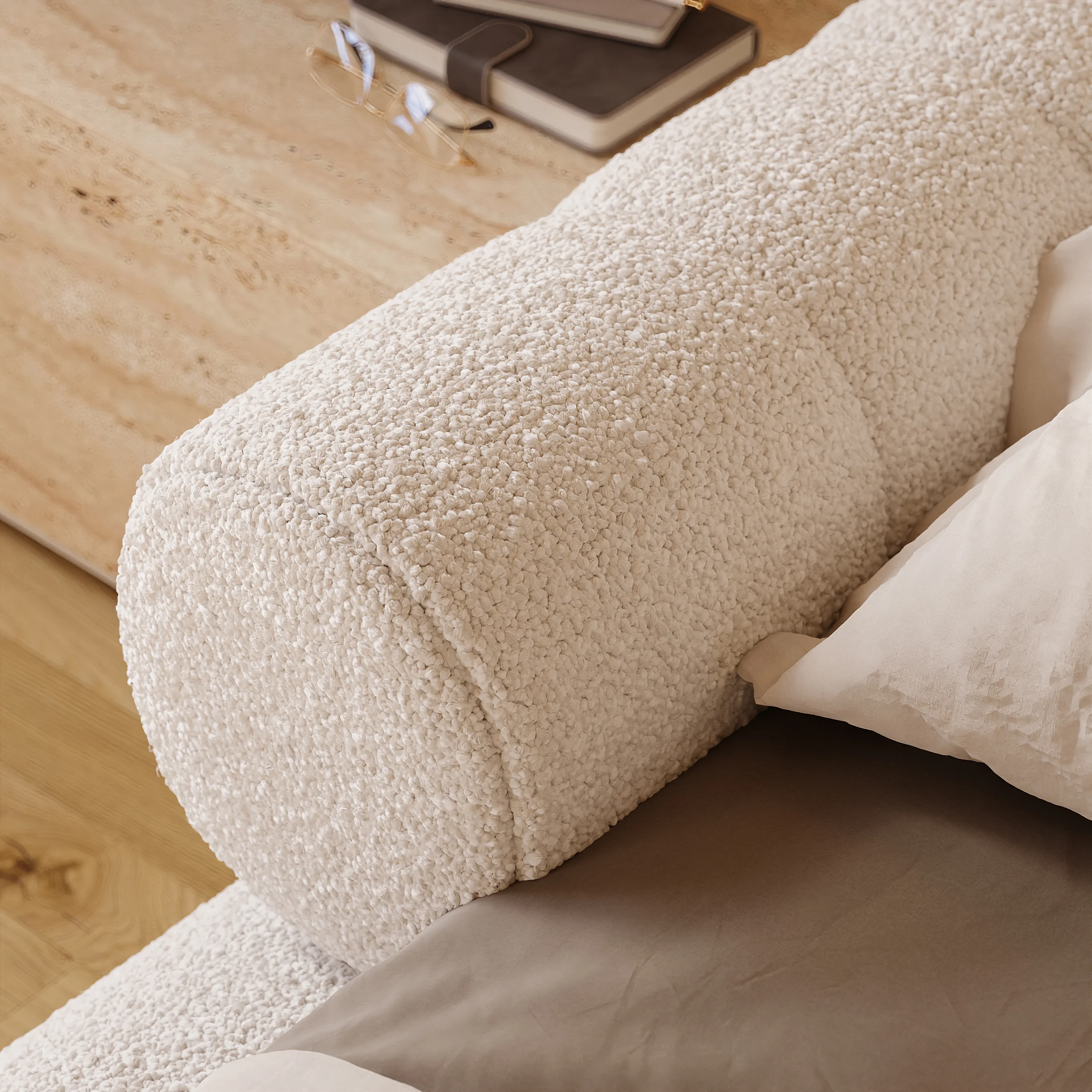 Home Mart Fantasy Queen Size Boucle Bed - Image 2