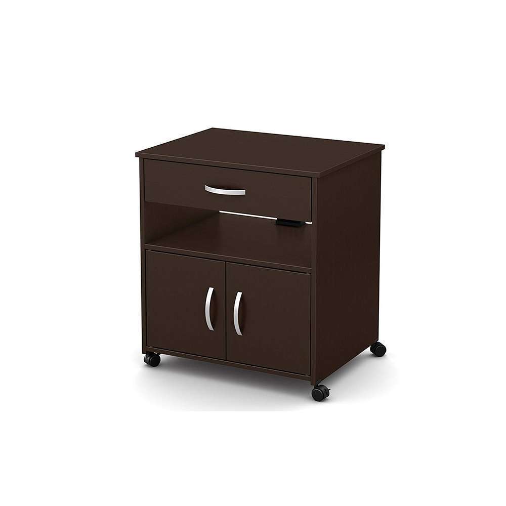 Home Mart Printer Cart with Wheels in Dark Brown - Image 3