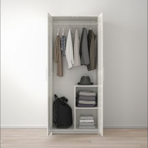 Home Mart White 2 Door Wardrobe