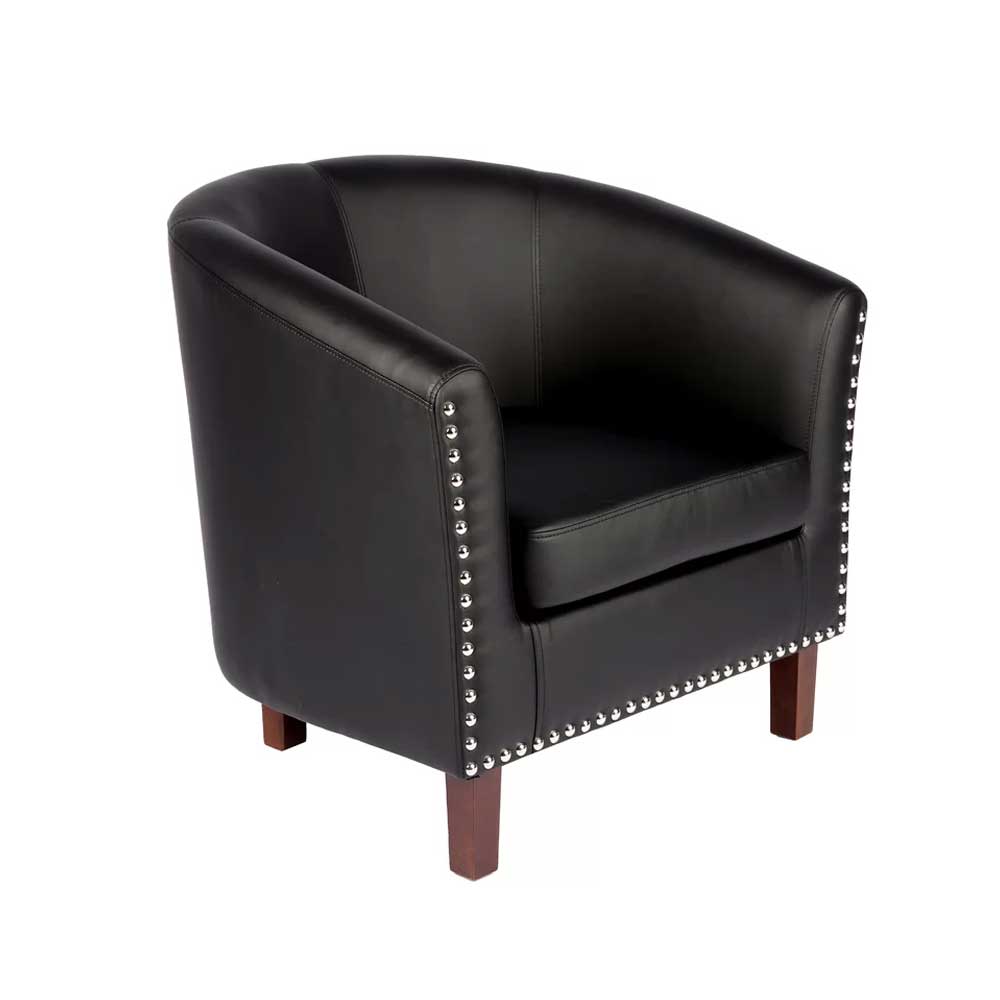 Home Mart Faux Leather Upholstered Accent Chair - Image 3