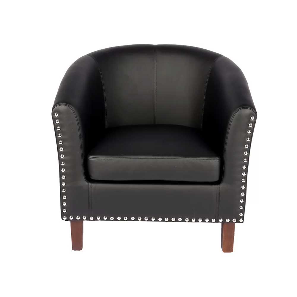 Home Mart Faux Leather Upholstered Accent Chair - Image 4