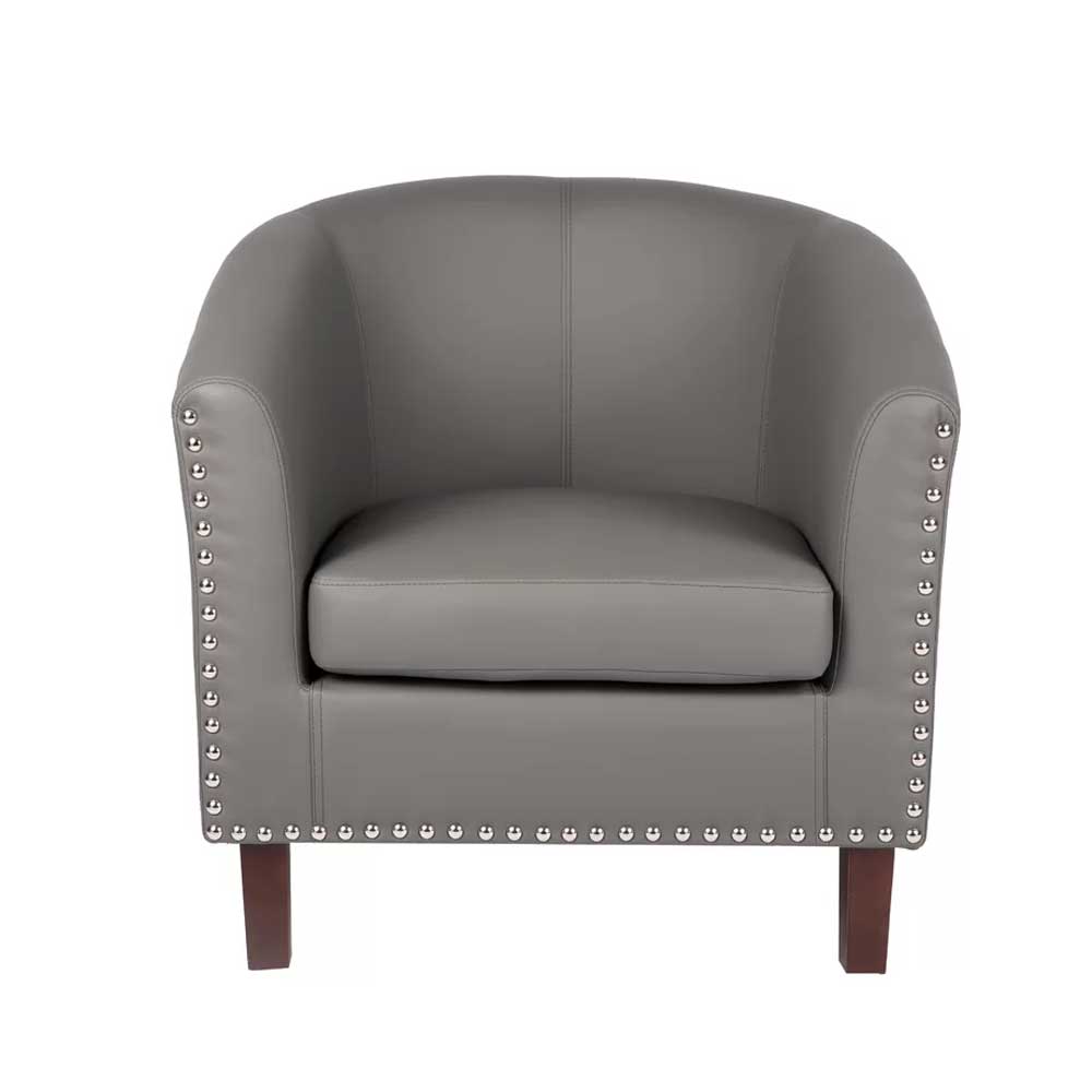 Home Mart Faux Leather Upholstered Accent Chair - Image 6