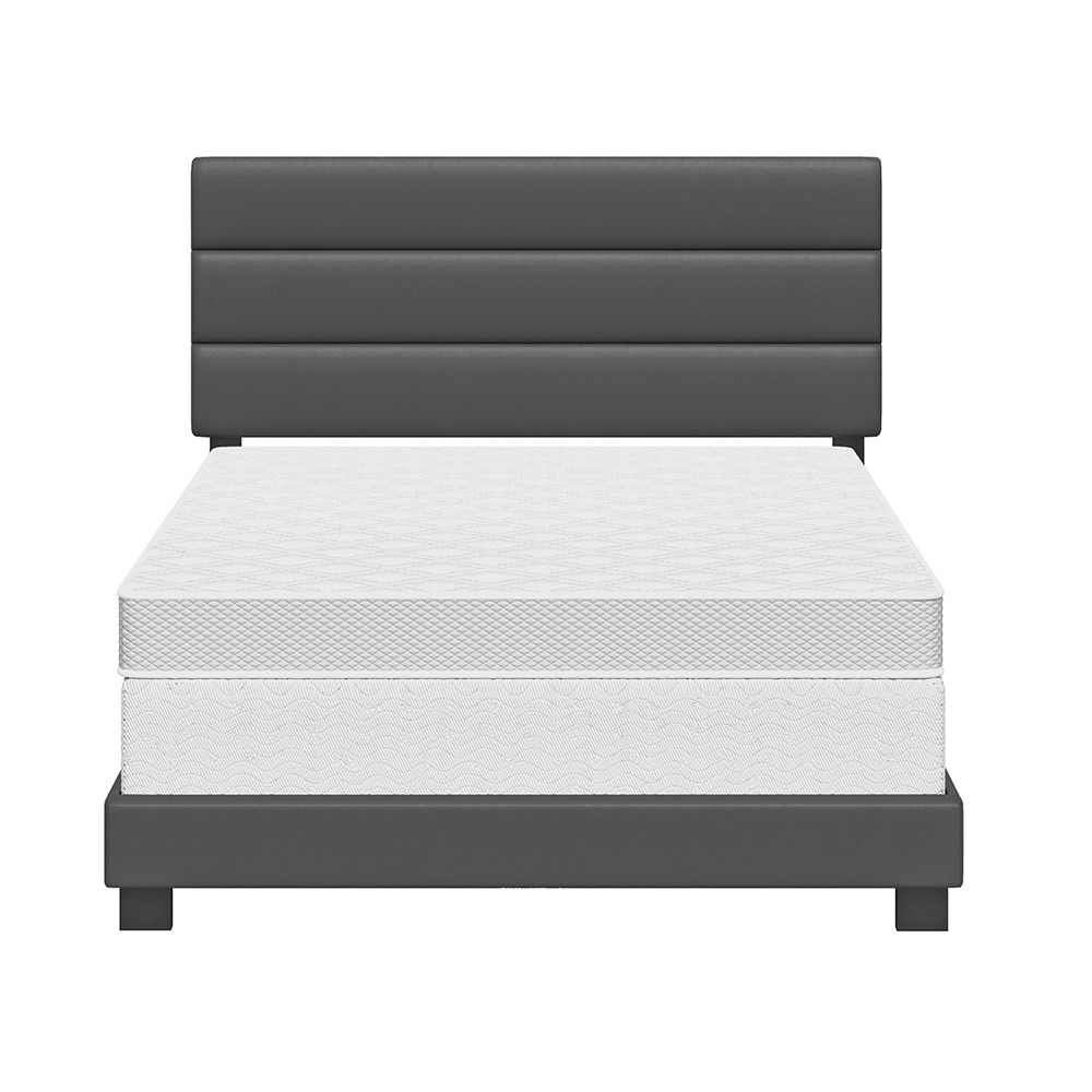 Home Mart Ferrara Padded Upholstered Faux Leather Bed - Image 6