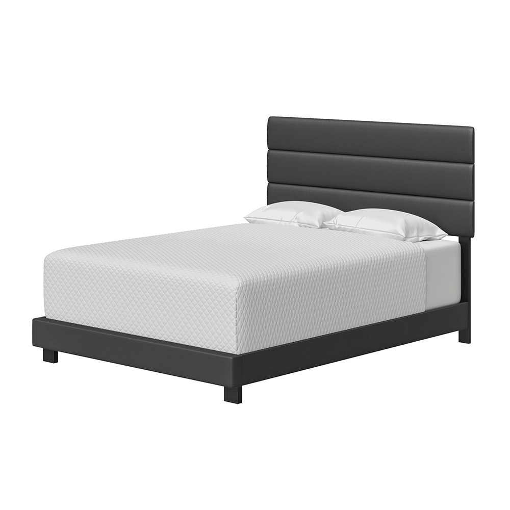 Home Mart Ferrara Padded Upholstered Faux Leather Bed - Image 3
