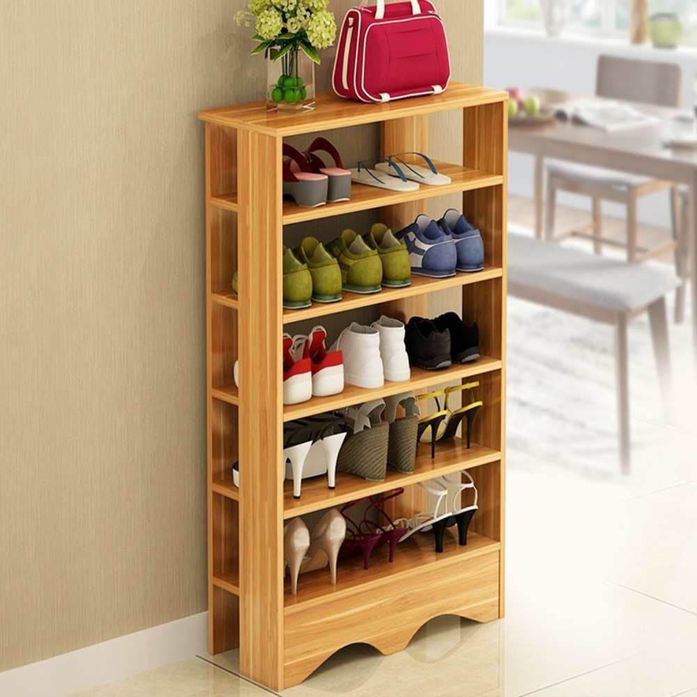 Home Mart Five Tier Wooden Shoe Cabinet