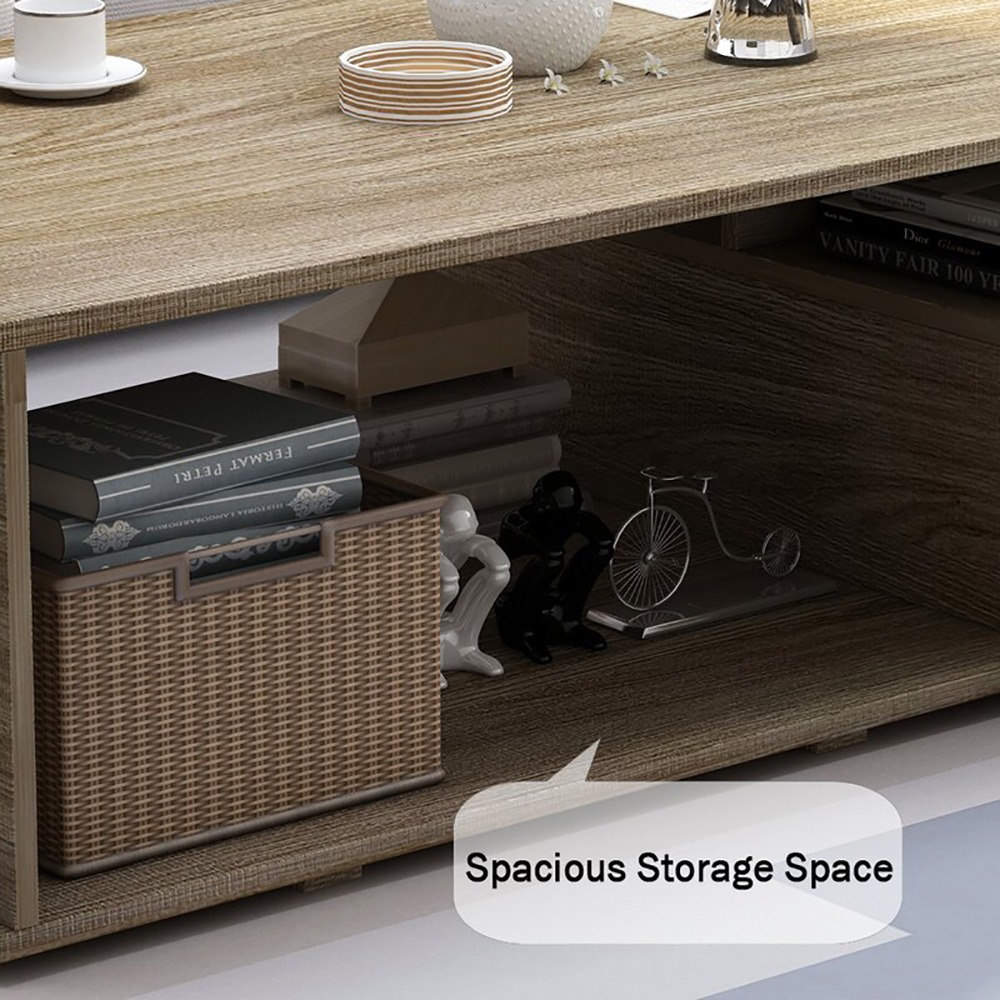 Home Mart Floor Shelf Coffee Table with Storage - Image 3