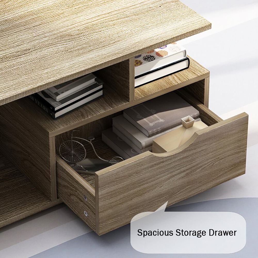 Home Mart Floor Shelf Coffee Table with Storage - Image 4