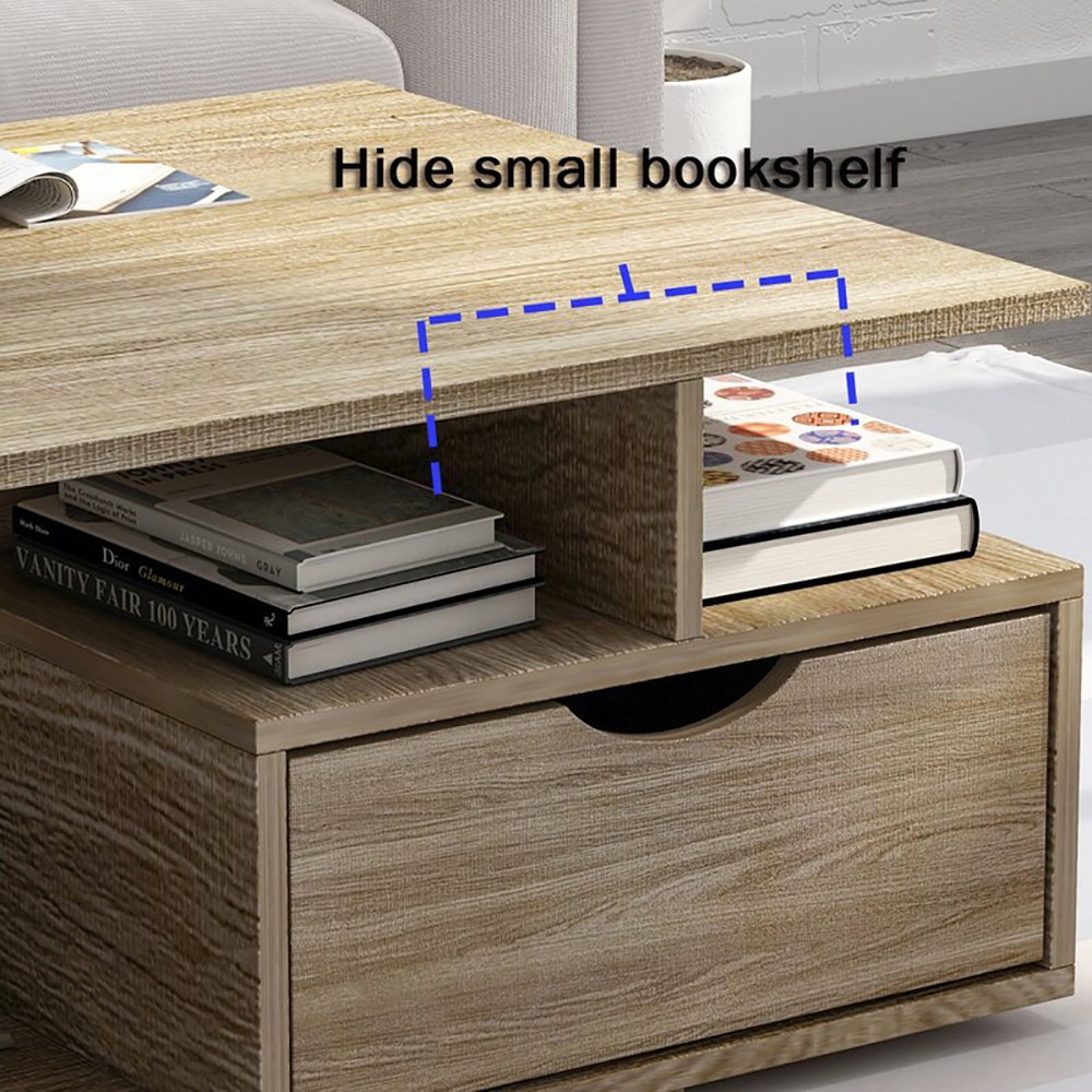 Home Mart Floor Shelf Coffee Table with Storage - Image 6