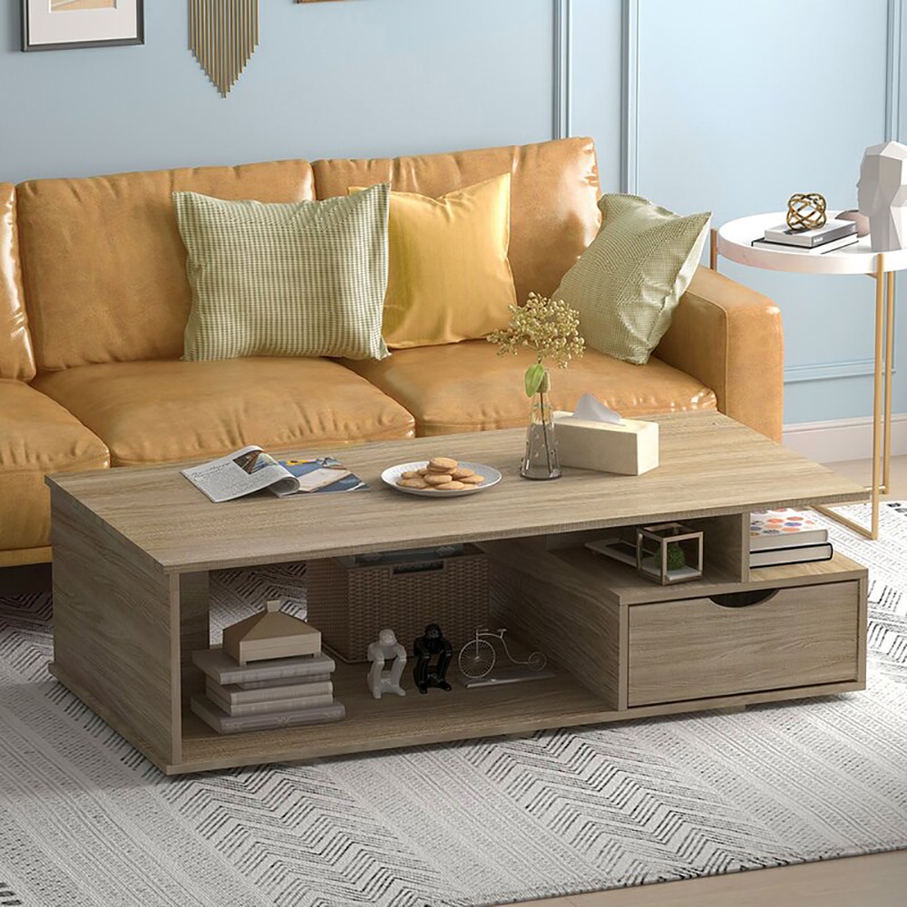 Home Mart Floor Shelf Coffee Table with Storage - Image 7