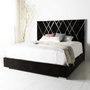 Home Mart French Velvet Upholstered Bed