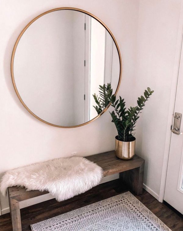 Home Mart Circle Frame Modern Decorative Round Wall Mirror