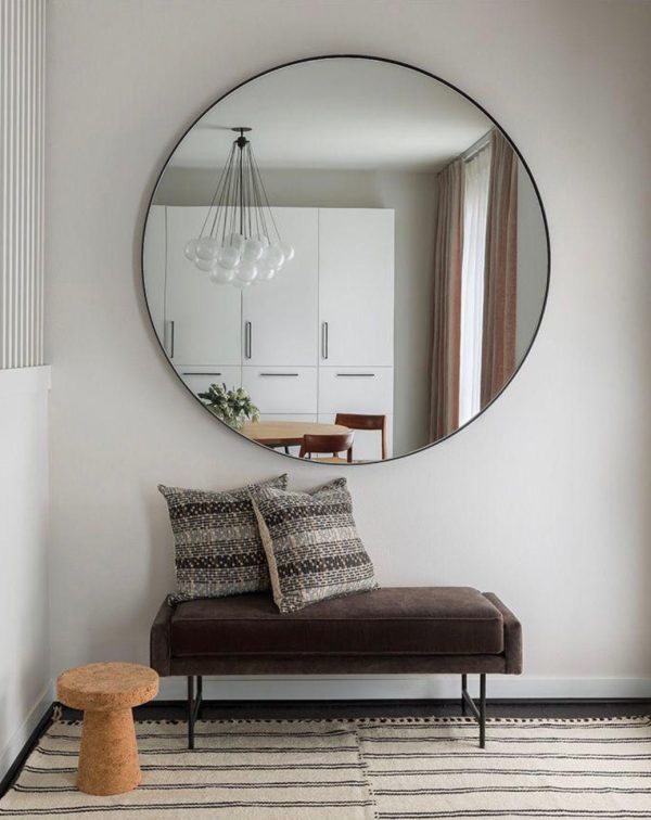 Home Mart Circle Frame Modern Decorative Round Wall Mirror - Image 2