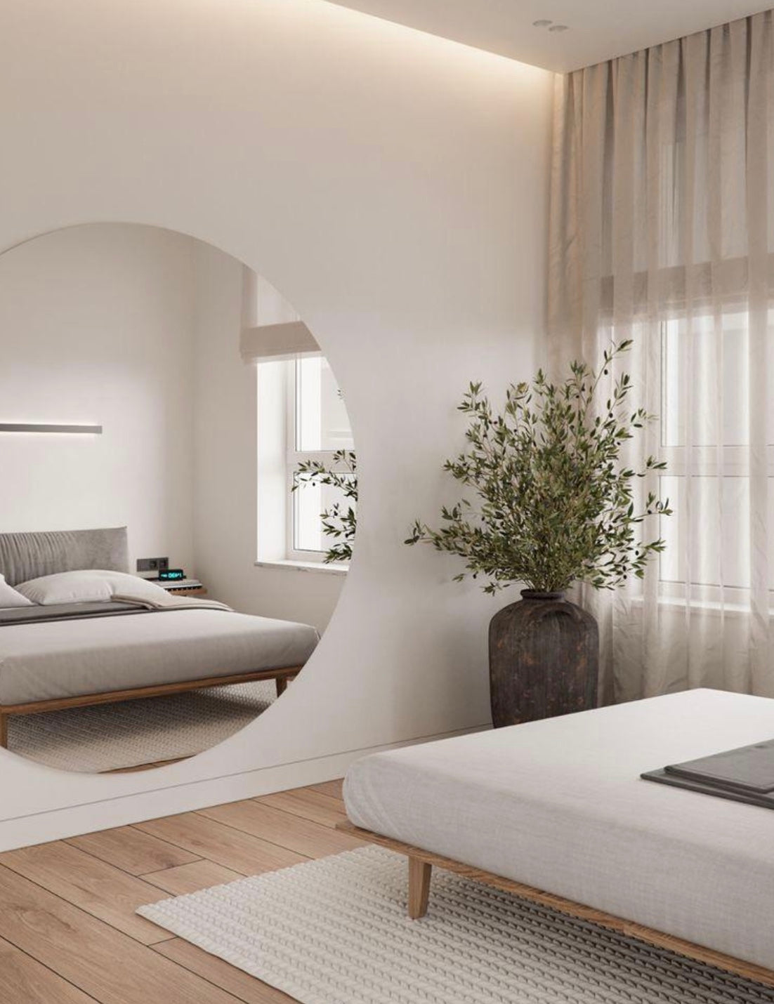 Home Mart Circle Modern Decorative Round Wall Mirror - Image 3