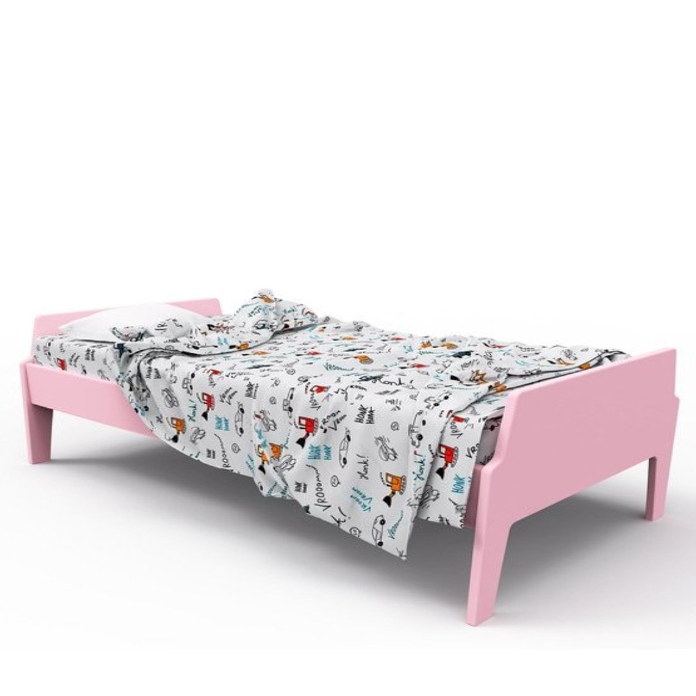 Home Mart Indus Panel MDF Bed in Pink - Image 3