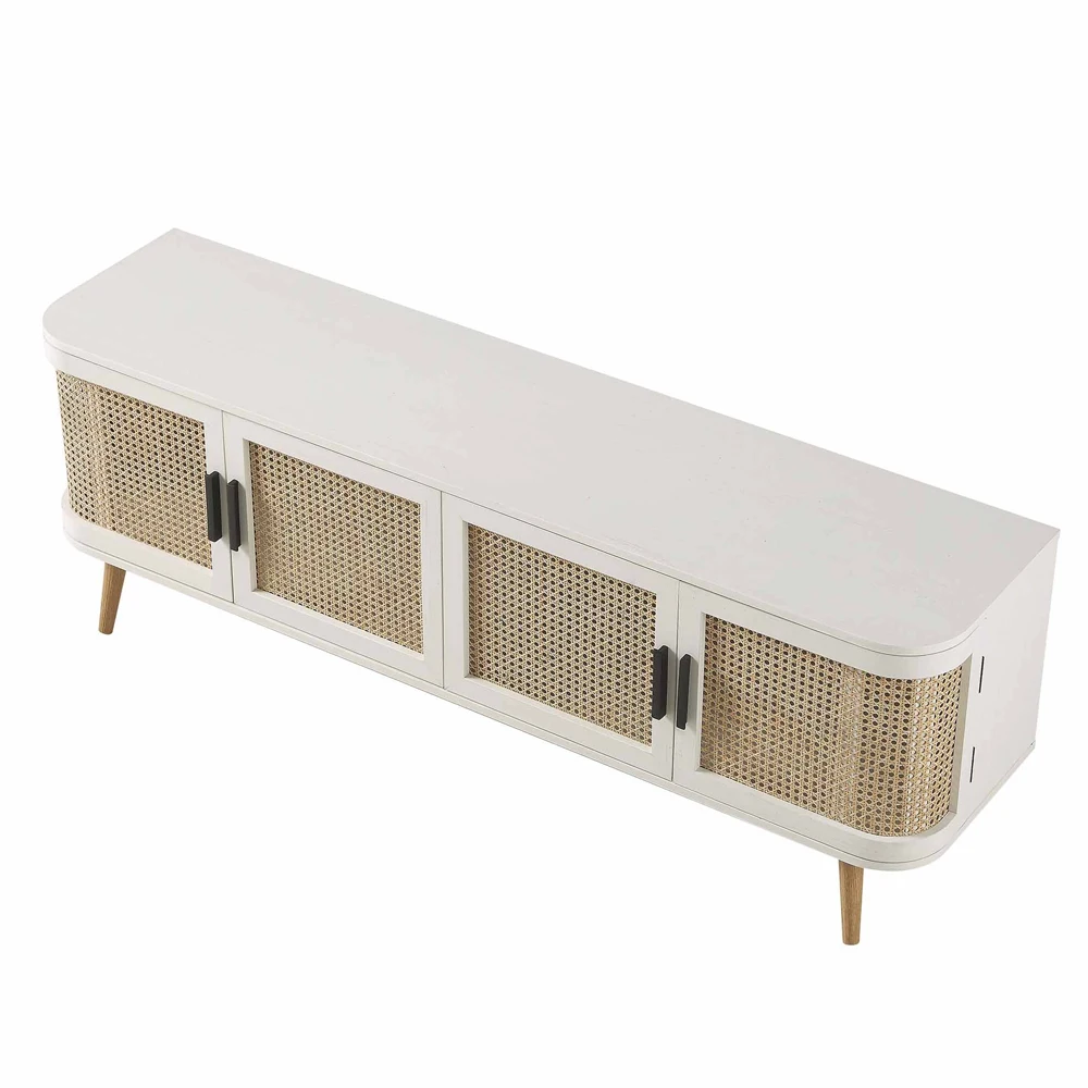 Home Mart Isla Rattan Curved TV Console - Image 8
