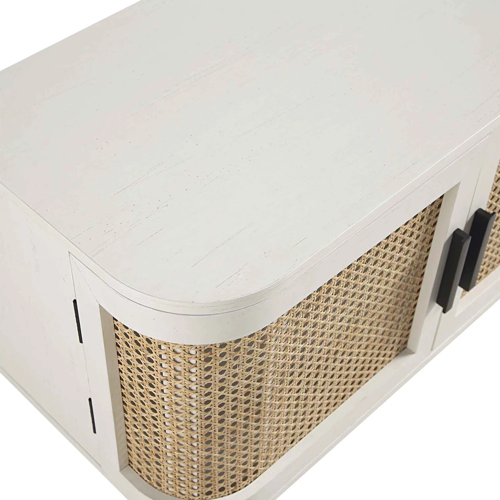 Home Mart Isla Rattan Curved TV Console - Image 4