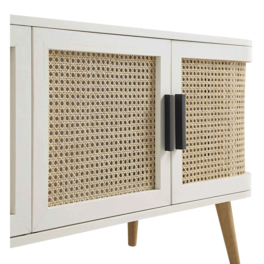 Home Mart Isla Rattan Curved TV Console - Image 3