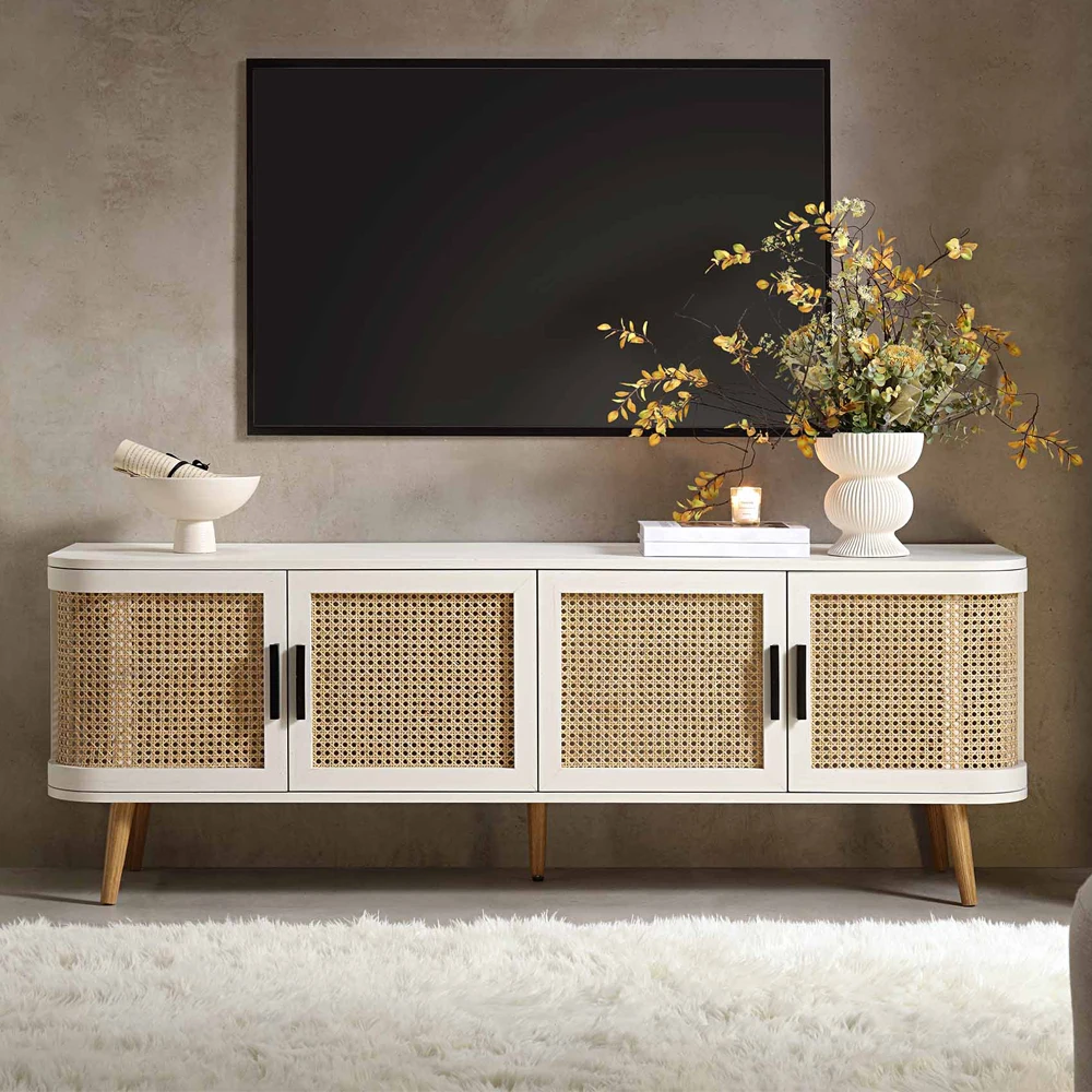 Home Mart Isla Rattan Curved TV Console - Image 14