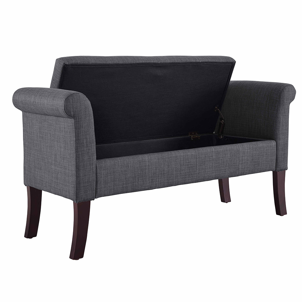 Home Mart Ivy Charcoal Storage Bench - Image 4