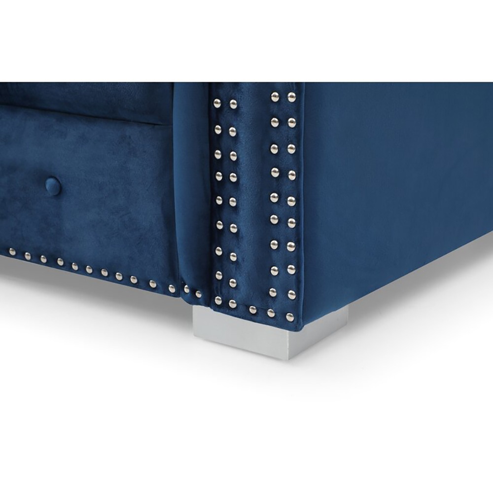 Home Mart Jilian Velvet Left Hand Facing Sectional Sofa - Image 4