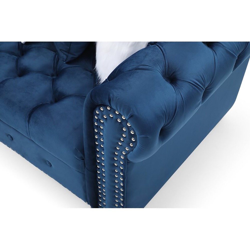 Home Mart Jilian Velvet Left Hand Facing Sectional Sofa - Image 5