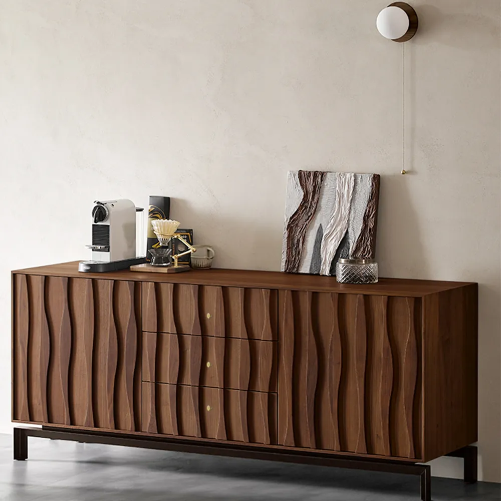 Home Mart Jordan Modern Walnut Sideboard Buffet - Image 2