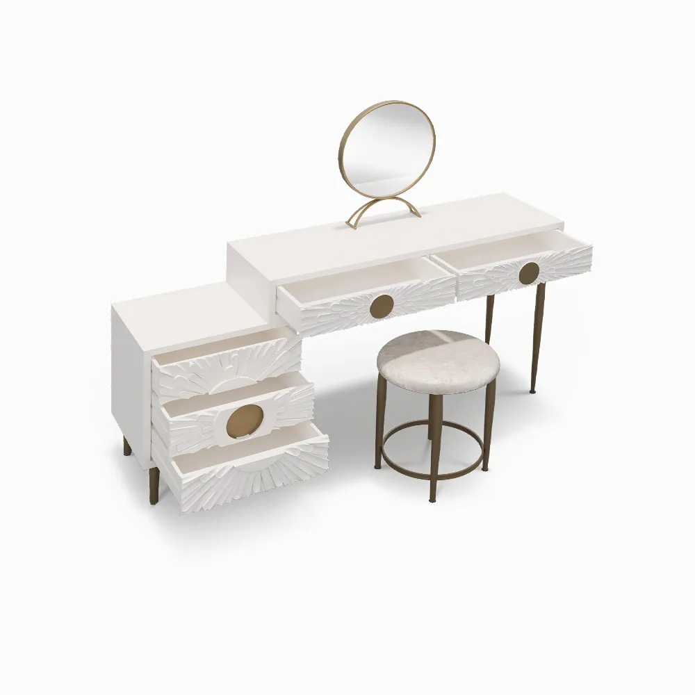 Home Mart Liv Wood Makeup Vanity - Image 6