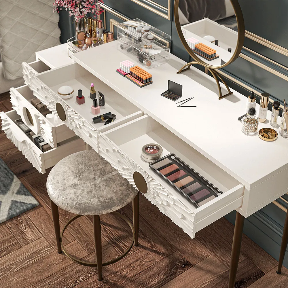 Home Mart Liv Wood Makeup Vanity - Image 2