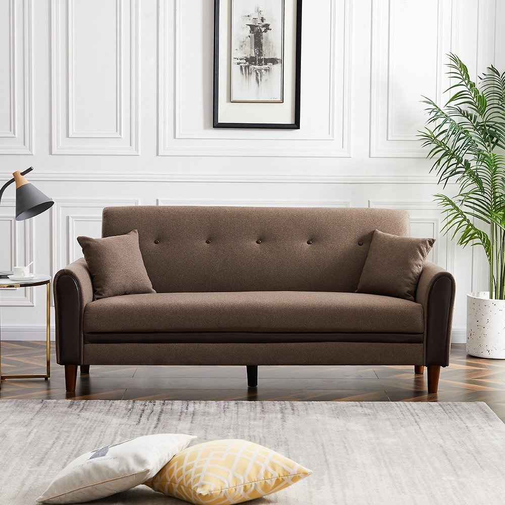 Home Mart Living Room Modern Sofa with 2 Pillows - Image 4
