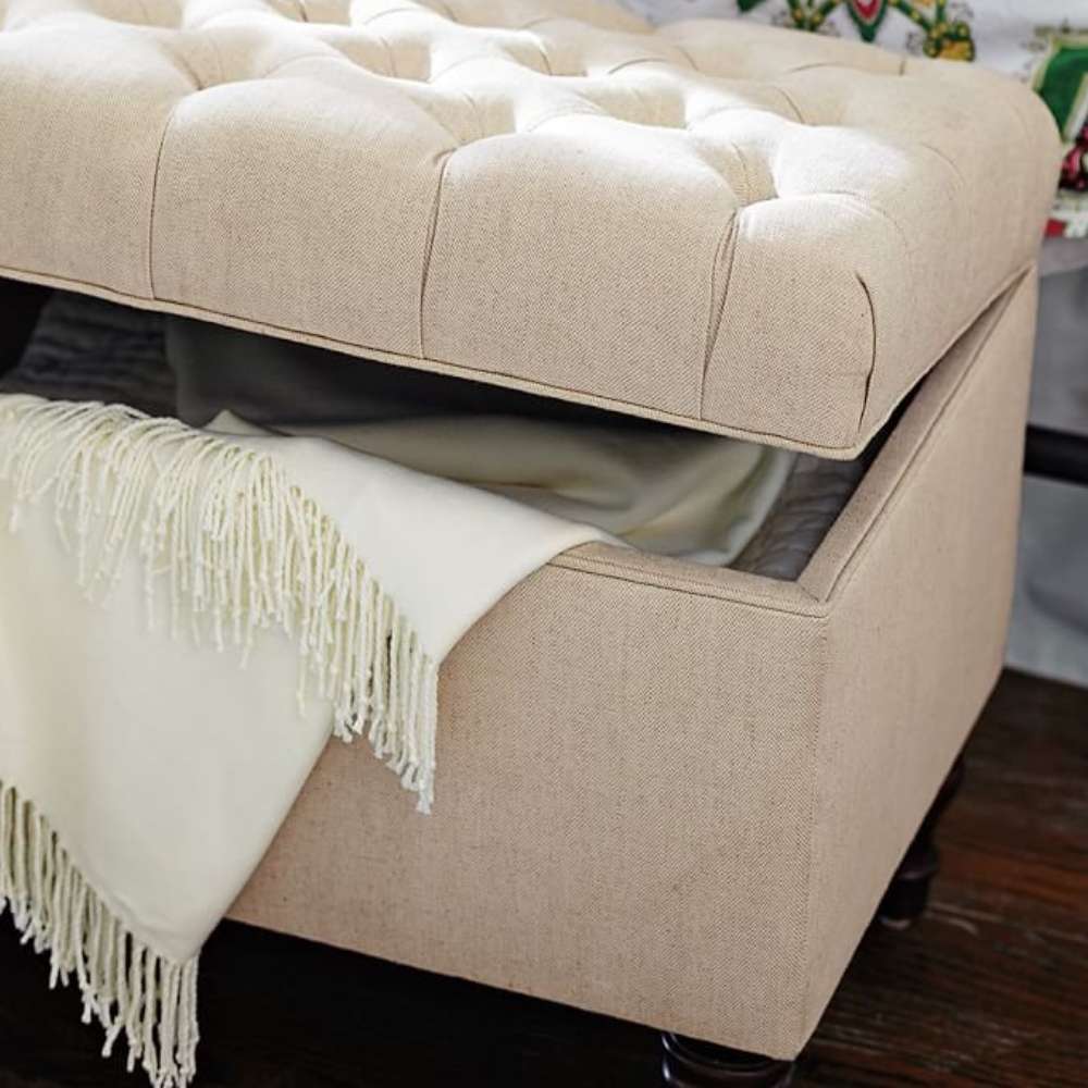 Home Mart Lorraine Tufted Upholstered Storage Bench - Image 2