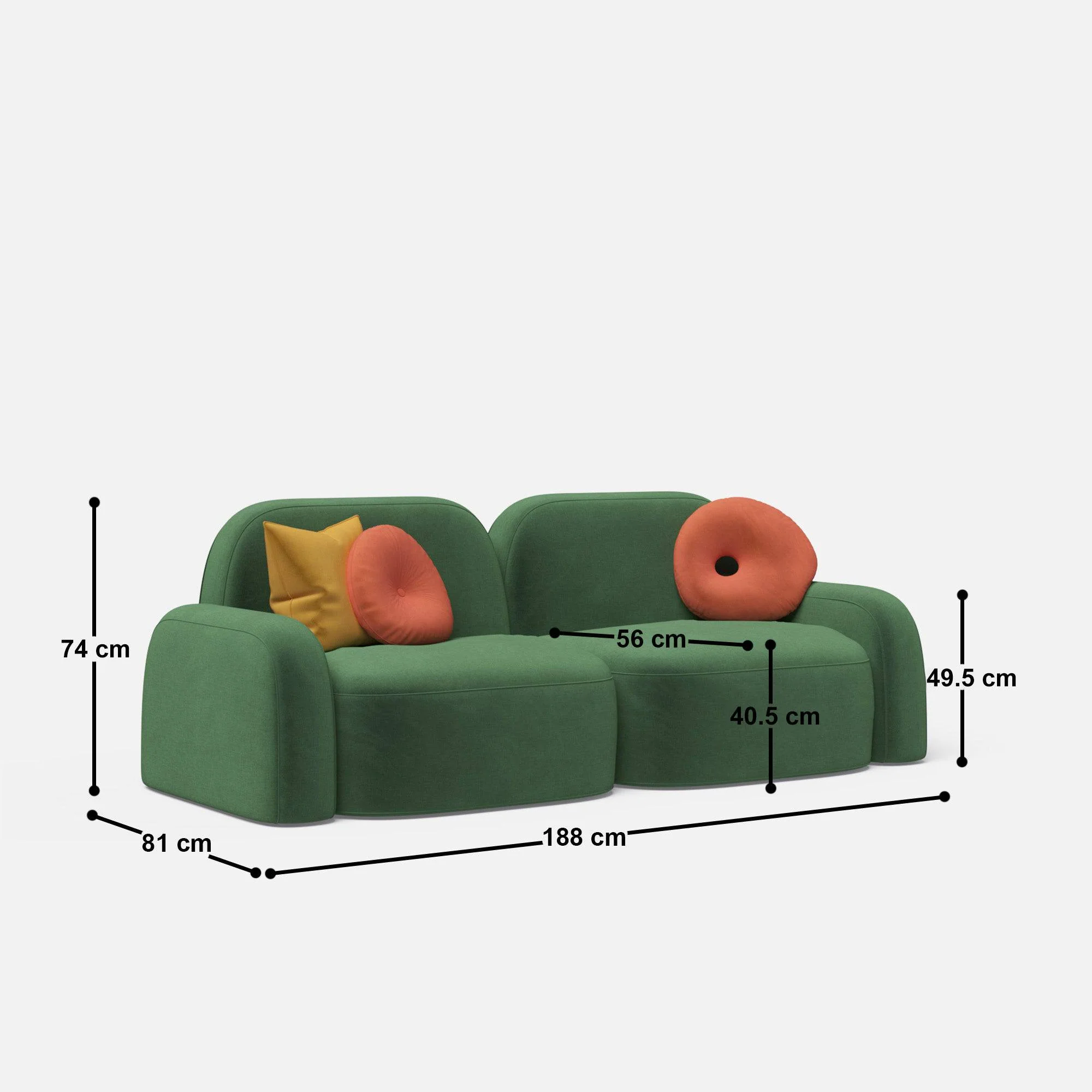 Home Mart Luna 2 Seater Sofa - Image 5
