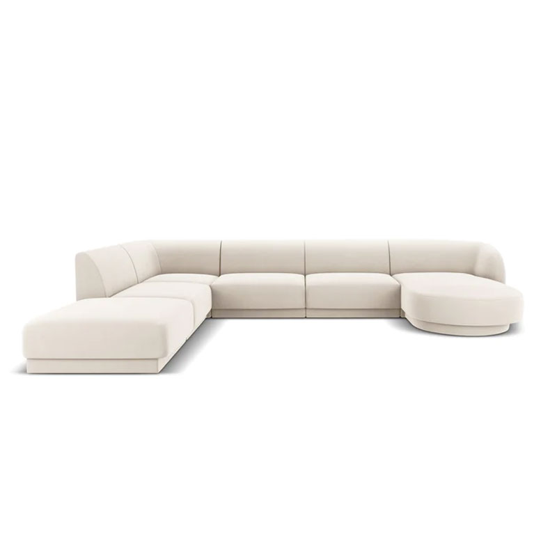 Home Mart Luxury U-Shaped Velvet Upholstered Sofa - Image 2