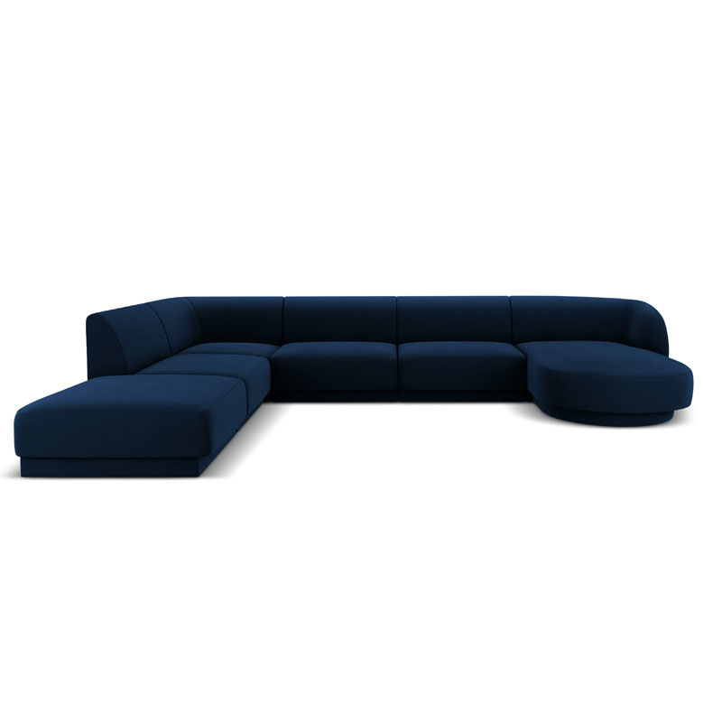 Home Mart Luxury U-Shaped Velvet Upholstered Sofa - Image 4