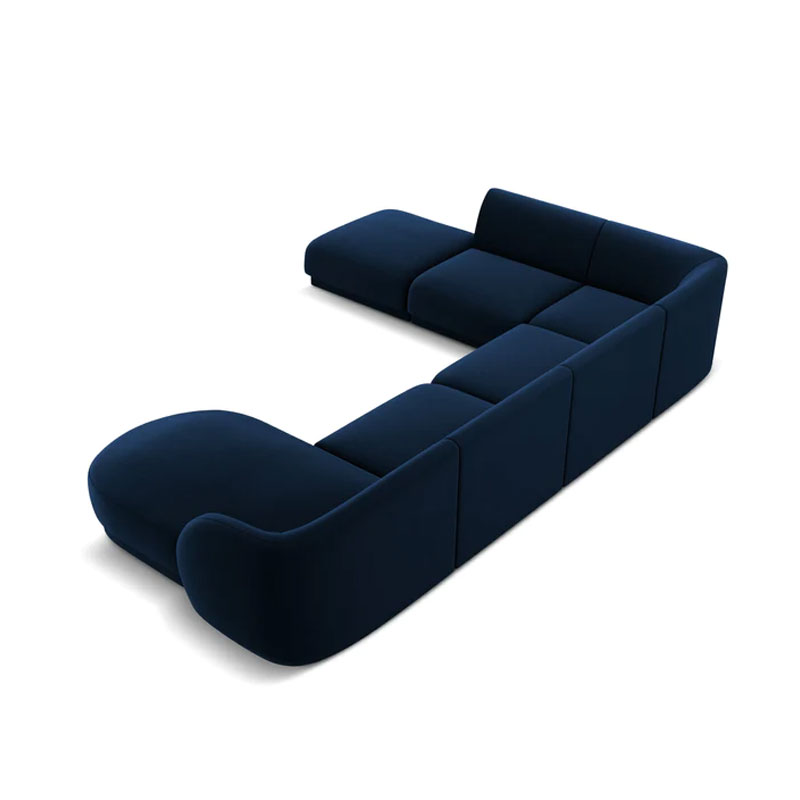 Home Mart Luxury U-Shaped Velvet Upholstered Sofa - Image 5