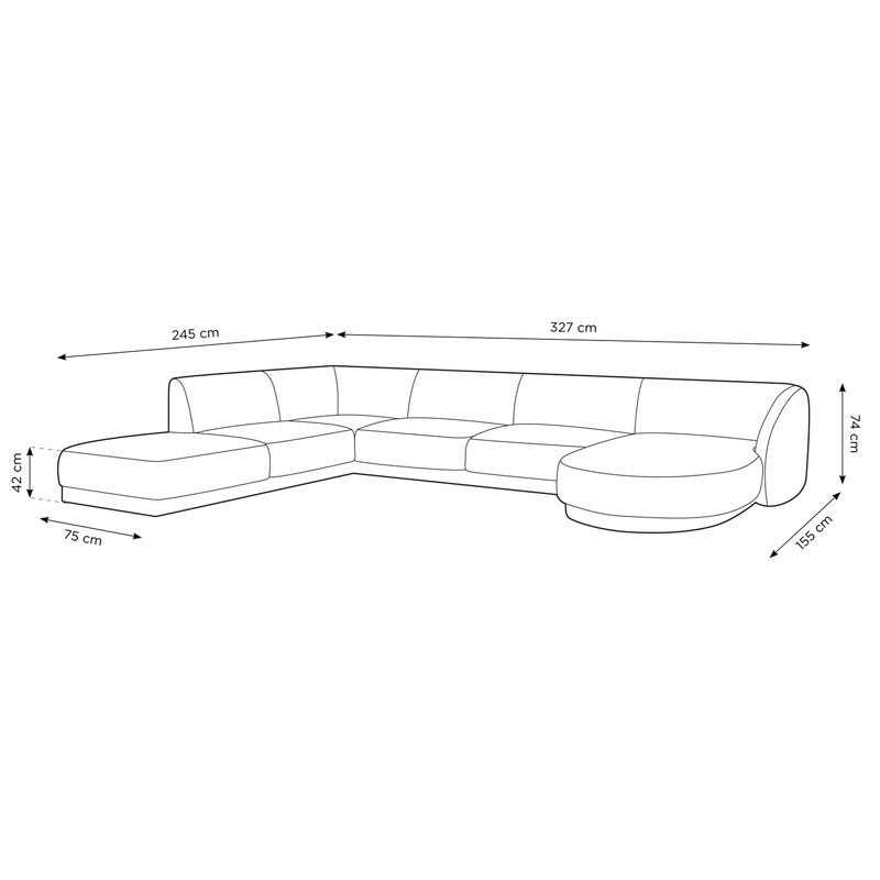 Home Mart Luxury U-Shaped Velvet Upholstered Sofa - Image 6