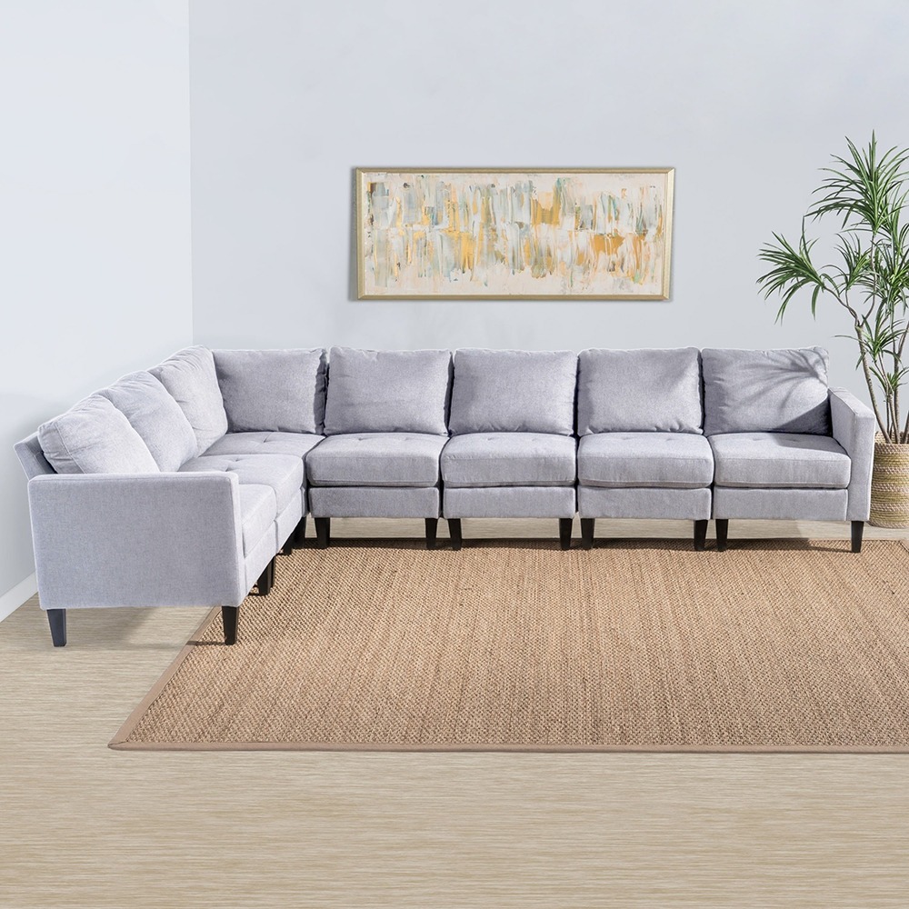 Home Mart Mahra 7-piece Fabric Sectional Sofa Set - Image 3