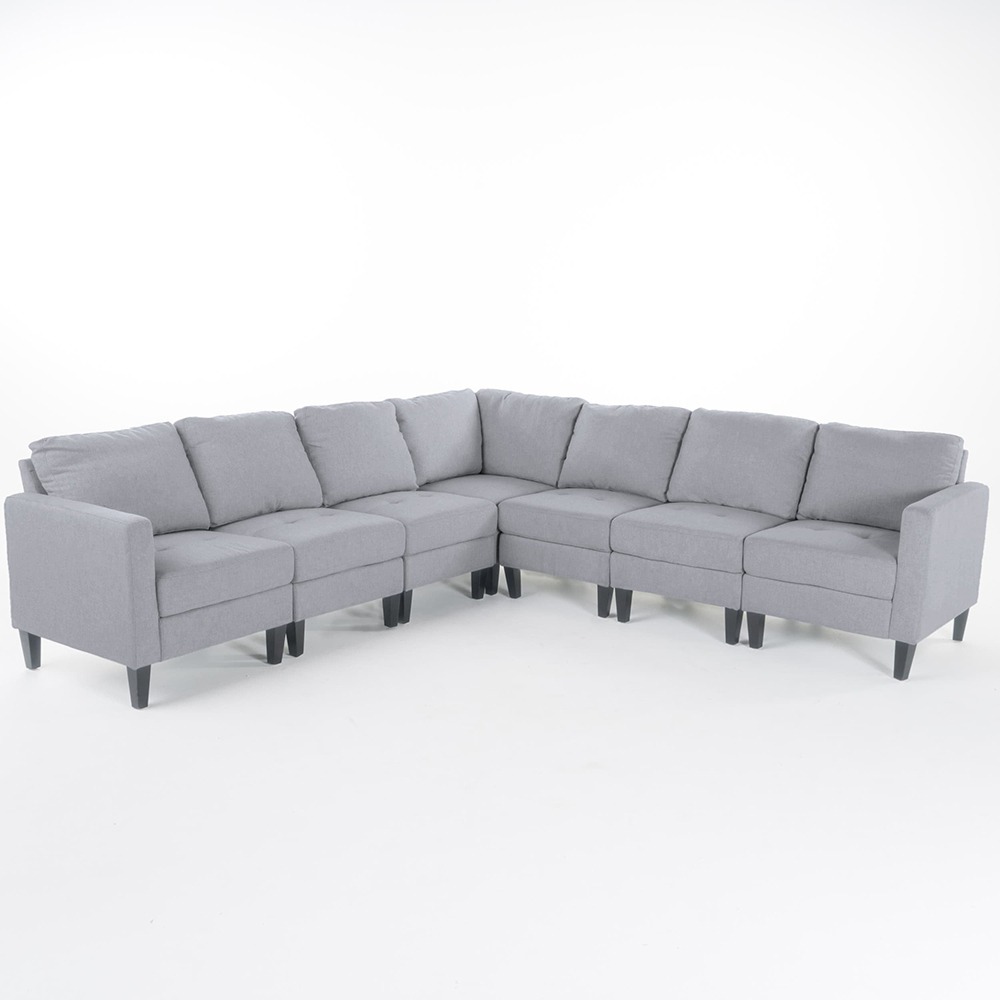 Home Mart Mahra 7-piece Fabric Sectional Sofa Set - Image 4