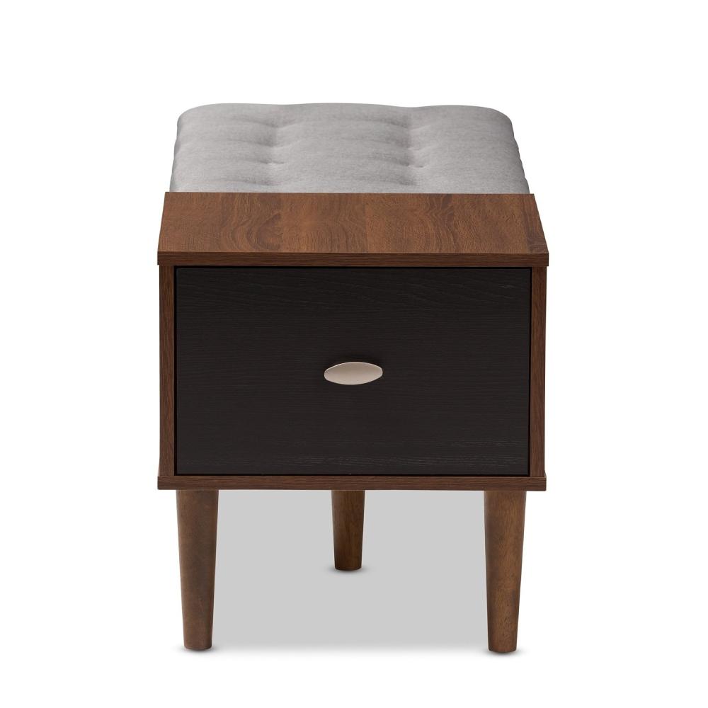 Home Mart Mid-century 1-Drawer Shoe Storage Bench - Image 4