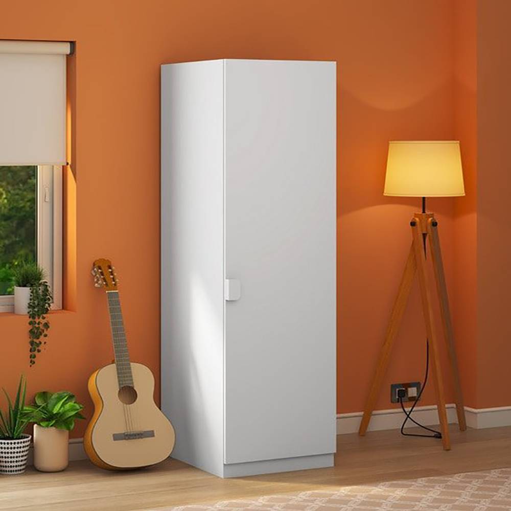 Home Mart Milky Way 1 Door MDF Wardrobe in White - Image 2